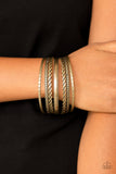 Paparazzi "Rattle and Roll" Brass Tribal Mismatched Stacked Bangle Bracelet Paparazzi Jewelry