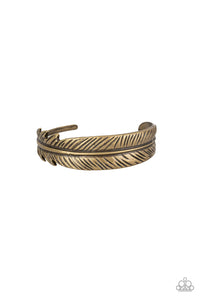 Paparazzi "Tran-QUILL-ity" Brass Antiqued Feather Design Cuff Bracelet Paparazzi Jewelry