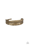 Paparazzi "Tran-QUILL-ity" Brass Antiqued Feather Design Cuff Bracelet Paparazzi Jewelry