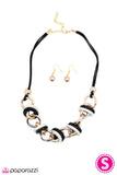 Paparazzi "At A Crossroads" Gold Necklace & Earring Set Paparazzi Jewelry