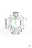 Paparazzi VINTAGE VAULT "Pearl Princess" Green Ring Paparazzi Jewelry