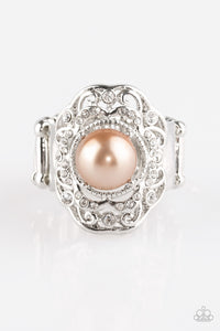 Paparazzi "Pearl Princess" Brown Ring Paparazzi Jewelry