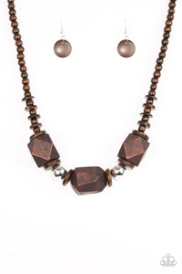 Paparazzi "Costa Maya Majesty" Brown Necklace & Earring Set Paparazzi Jewelry