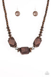 Paparazzi "Costa Maya Majesty" Brown Necklace & Earring Set Paparazzi Jewelry