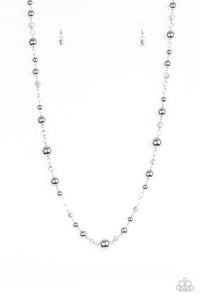 Paparazzi VINTAGE VAULT "Modernly Majestic" Silver Necklace & Earring Set Paparazzi Jewelry