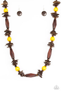Paparazzi VINTAGE VAULT "Cozumel Coast" Yellow Necklace & Earring Set Paparazzi Jewelry