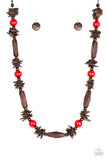 Paparazzi VINTAGE VAULT "Cozumel Coast" Red Necklace & Earring Set Paparazzi Jewelry