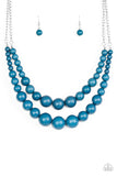 Paparazzi VINTAGE VAULT "Full BEAD Ahead!" Blue Necklace & Earring Set Paparazzi Jewelry