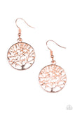 Paparazzi VINTAGE VAULT "TREE Ring Circus" Copper Earrings Paparazzi Jewelry