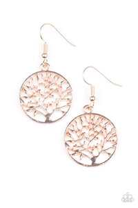 Paparazzi "TREE Ring Circus" Rose Gold Earrings Paparazzi Jewelry