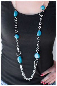 Paparazzi "Calm Waters" Blue Necklace & Earring Set Paparazzi Jewelry