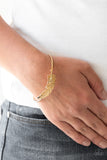 Paparazzi "How Do You Like This FEATHER?" Gold Feather Design Cuff Bracelet Paparazzi Jewelry