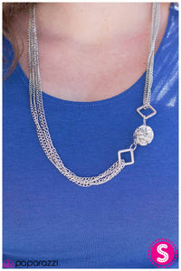 Paparazzi "Thinking Outside the Box" Silver Necklace & Earring Set Paparazzi Jewelry