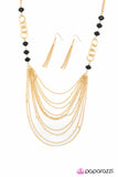 Paparazzi "Cloaked In Confidence" Gold Necklace & Earring Set Paparazzi Jewelry