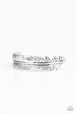 Paparazzi "Tran-QUILL-ity" Silver Antiqued Feather Design Cuff Bracelet Paparazzi Jewelry