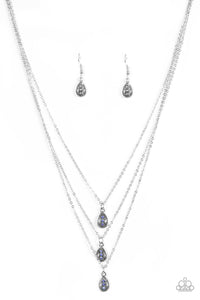 Paparazzi "Radiant Rainfall" Blue Necklace & Earring Set Paparazzi Jewelry