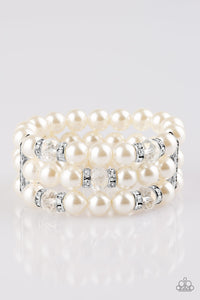 Paparazzi "Undeniably Dapper" EXCLUSIVE White Bracelet Paparazzi Jewelry