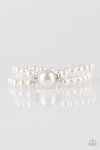 Paparazzi "Romantic Redux" White Bracelet Paparazzi Jewelry