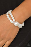 Paparazzi "Romantic Redux" White Bracelet Paparazzi Jewelry