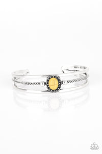 Paparazzi "Borderline Borderland" Yellow Bracelet Paparazzi Jewelry