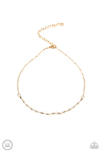 Paparazzi "Take a Risk" Gold Satellite Chain Choker Necklace & Earring Set Paparazzi Jewelry