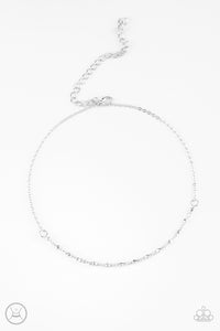 Paparazzi "Take a Risk" Silver Satellite Chain Choker Necklace & Earring Set Paparazzi Jewelry