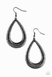 Paparazzi VINTAGE VAULT "Straight Up Shimmer" Black Earrings Paparazzi Jewelry