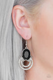 Paparazzi VINTAGE VAULT "Real Queen" Black Earrings Paparazzi Jewelry