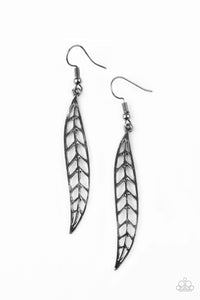 Paparazzi "Feelin Feathery" Black Earrings Paparazzi Jewelry