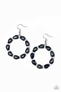 Paparazzi "Ring Around The Rhinestones" Blue Earrings Paparazzi Jewelry