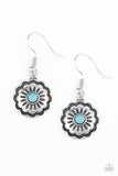 Paparazzi "Badlands Buttercup" Blue Turquoise Earrings Paparazzi Jewelry