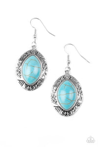 Paparazzi "Aztec Horizons" Blue Turquoise Earrings Paparazzi Jewelry