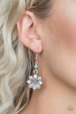 Paparazzi VINTAGE VAULT "Cactus Blossom" Blue Earrings Paparazzi Jewelry