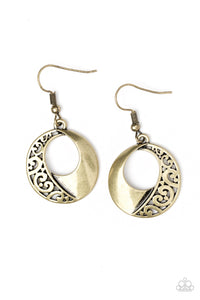 Paparazzi "Eastside Excursionist" Brass Filigree Hoop Earrings Paparazzi Jewelry