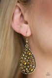 Paparazzi VINTAGE VAULT "GLOW With The Flow" Brass Earrings Paparazzi Jewelry