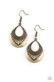 Paparazzi VINTAGE VAULT "Totally Terrestrial" Brass Earrings Paparazzi Jewelry