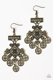 Paparazzi "Unexplored Lands" Brass Earrings Paparazzi Jewelry