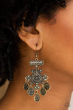 Paparazzi "Unexplored Lands" Brass Earrings Paparazzi Jewelry