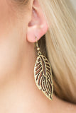 Paparazzi VINTAGE VAULT "Come Home To Roost" Brass Earrings Paparazzi Jewelry