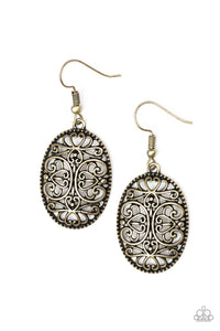 Paparazzi VINTAGE VAULT "Wistfully Whimsical" Brass Earrings Paparazzi Jewelry