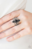 Paparazzi VINTAGE VAULT "Outback Oasis" Black Ring Paparazzi Jewelry