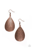 Paparazzi "All Allure" Copper Etched Teardrop Earrings Paparazzi Jewelry