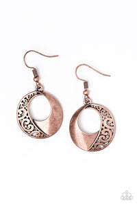 Paparazzi "Eastside Excursionist" Copper Filigree Hoop Earrings Paparazzi Jewelry