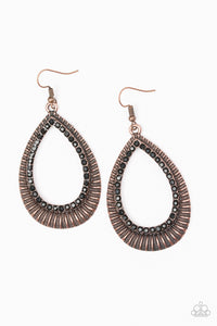 Paparazzi "Right As REIGN" Copper Earrings Paparazzi Jewelry