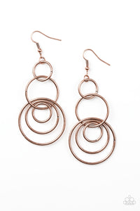 Paparazzi "Chic Circles" Copper Interlocking Hoop Earrings Paparazzi Jewelry