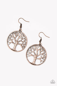 Paparazzi VINTAGE VAULT "My TREEHOUSE Is Your TREEHOUSE " Copper Earrings Paparazzi Jewelry