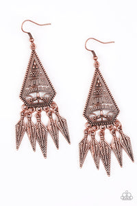 Paparazzi VINTAGE VAULT "Me Oh MAYAN" Copper Earrings Paparazzi Jewelry