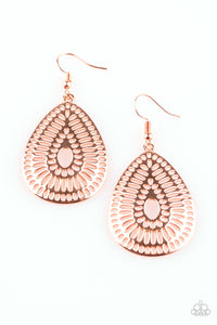 Paparazzi VINTAGE VAULT "You Look GRATE!" Copper Earrings Paparazzi Jewelry