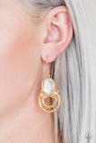 Paparazzi VINTAGE VAULT "Real Queen" Gold Earrings Paparazzi Jewelry