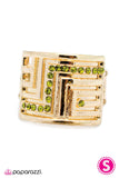 Paparazzi "Golden Gladiator" Green Ring Paparazzi Jewelry